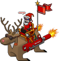 Santa 3000 op rendier
