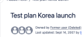 Test plan Korea launch