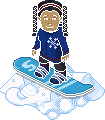 Smilla Snow op snowboard